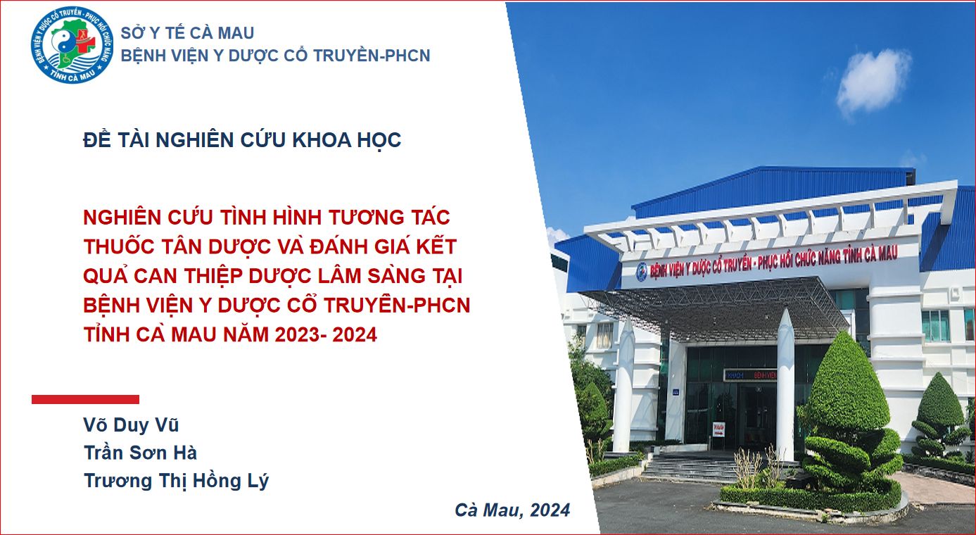 Bệnh viện Y Dược cổ truyền – Phục hồi chức năng tỉnh Cà Mau nghiệm thu đề tài cấp cơ sở