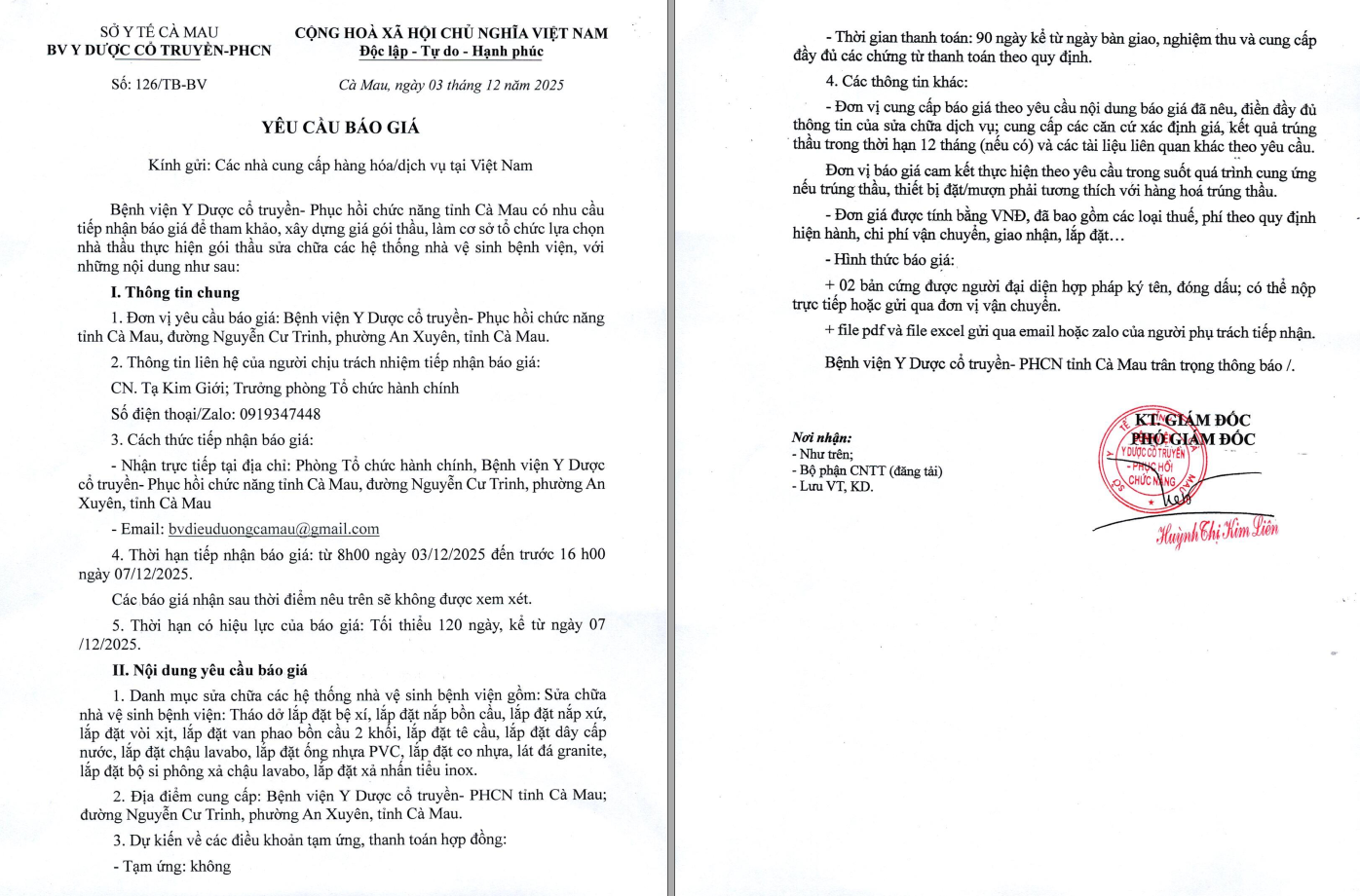 YÊU CẦU BÁO GIÁ 1 Screenshot 1